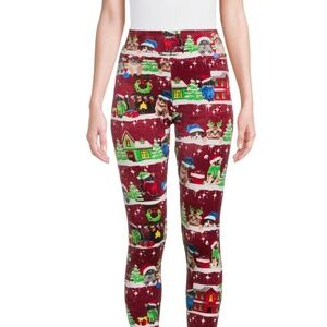 No Boundaries Juniors Christmas Cats Velour Leggings